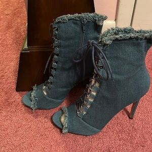 Blue Denim Booties